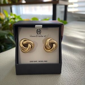 House Of Harlow 1960 Gold Knot Earrings Lead/Nickle Free